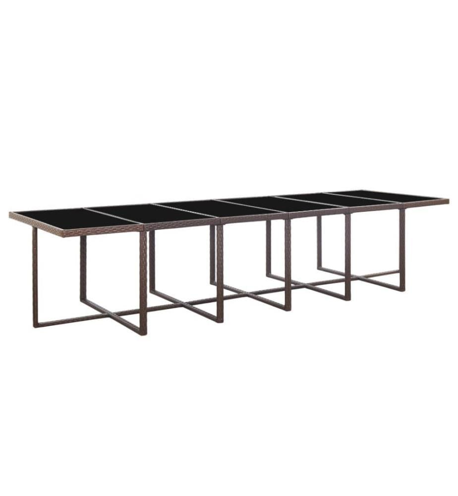 Salon de jardin avec coussins 17 pcs Résine tressée Marron