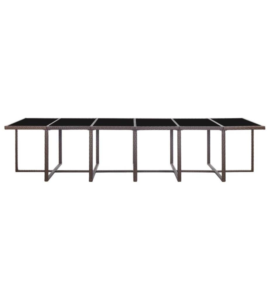 Salon de jardin avec coussins 17 pcs Résine tressée Marron