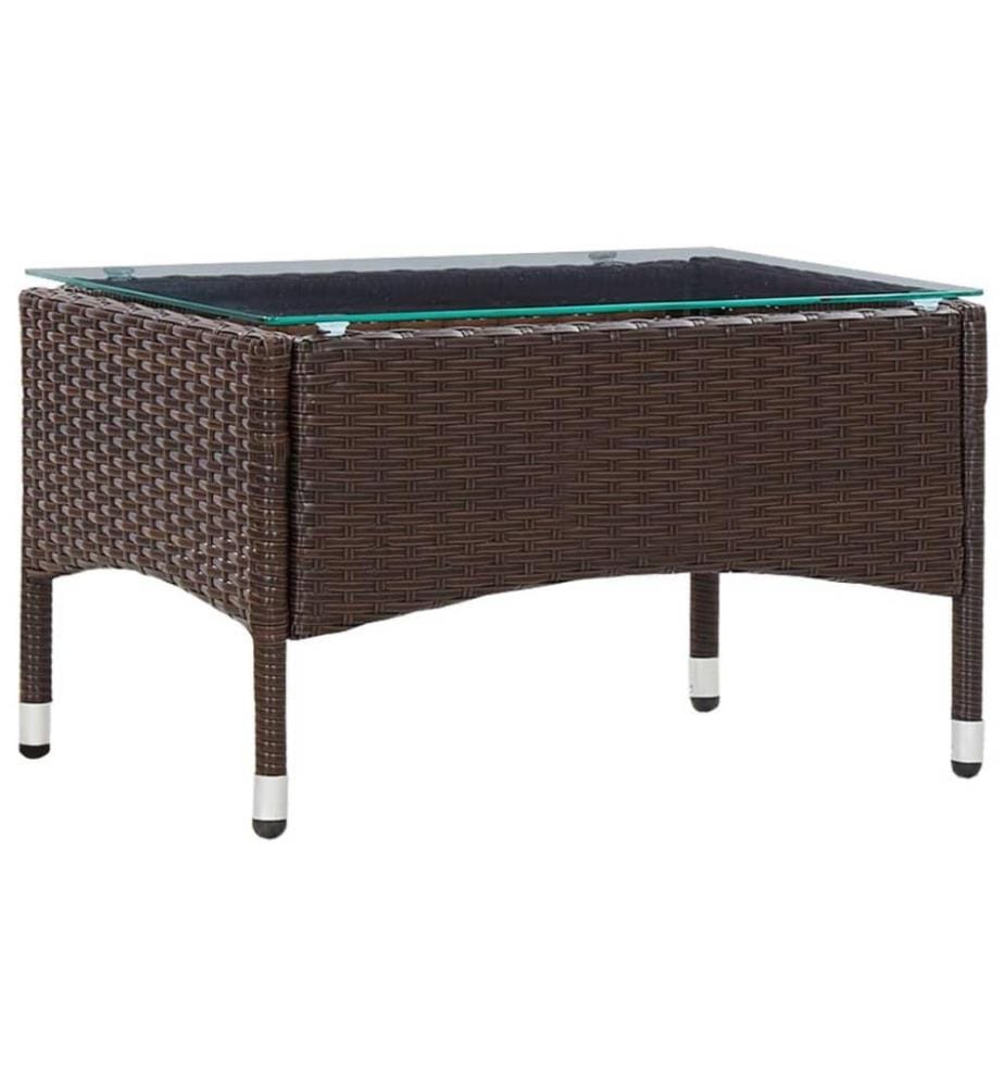 2-tlg. Garten-Lounge-Set mit Auflage Poly Rattan Braun