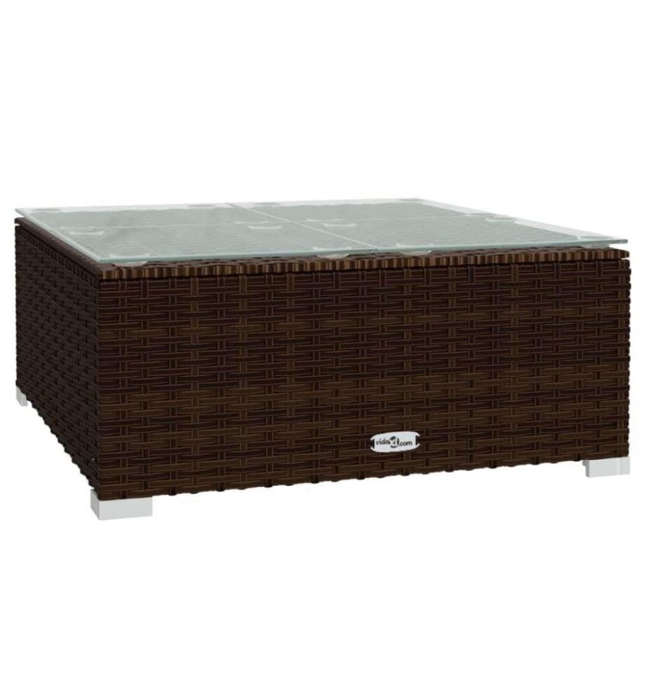 7-tlg. Garten-Lounge-Set mit Kissen Poly Rattan Braun