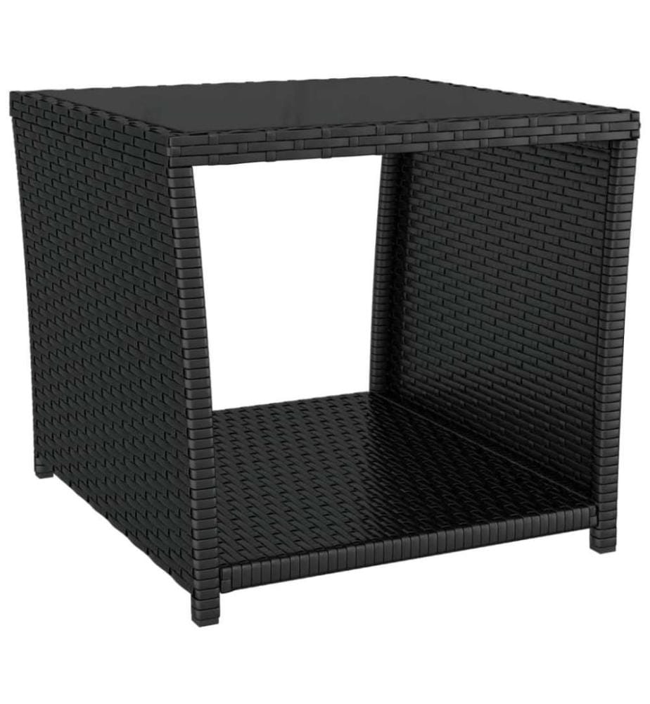 Ensemble de salon de jardin 2 pcs noir poly rotin et acier