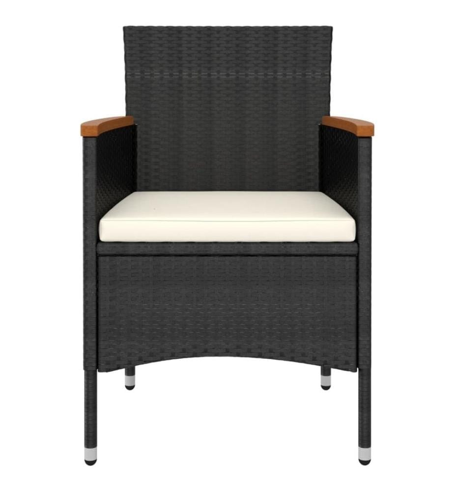 5-tlg. Garten-Lounge-Set Poly Rattan Schwarz