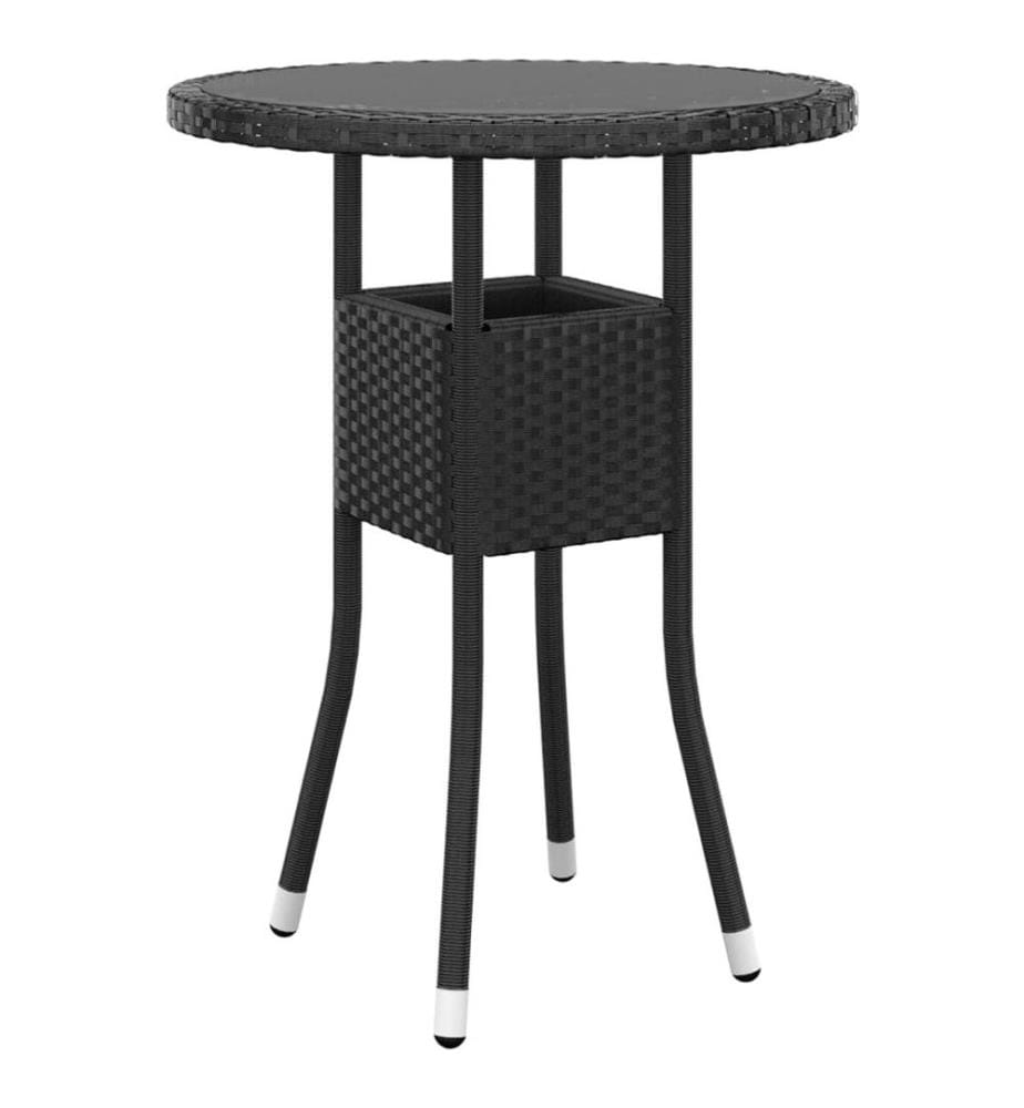 5-tlg. Garten-Lounge-Set Poly Rattan Schwarz