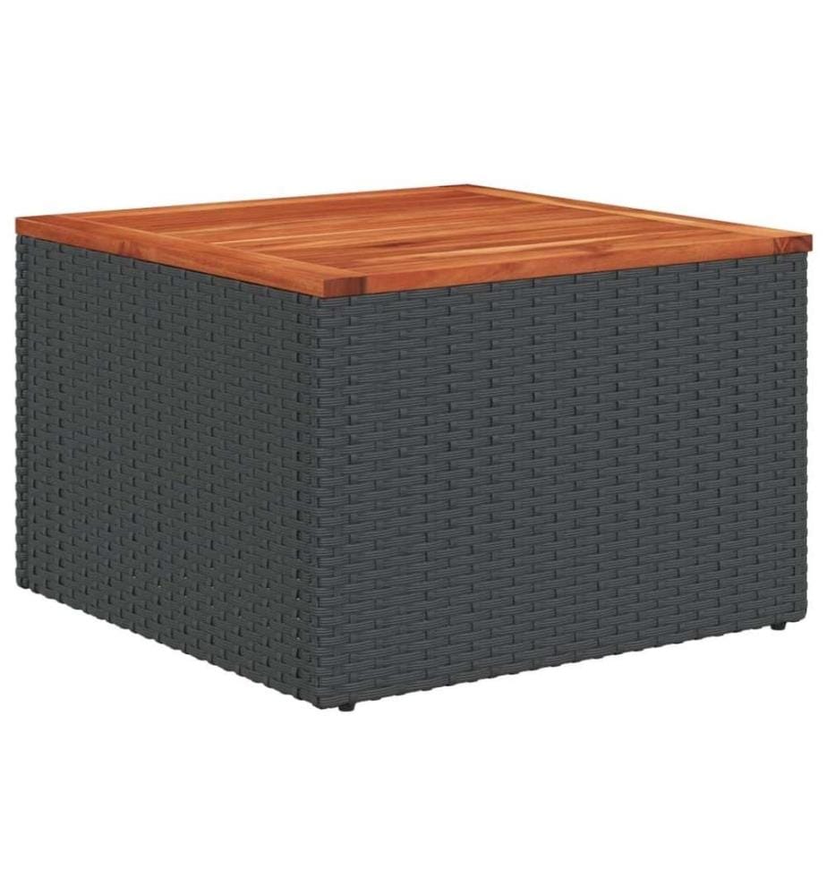 7-tlg. Garten-Sofagarnitur mit Kissen Schwarz Poly Rattan
