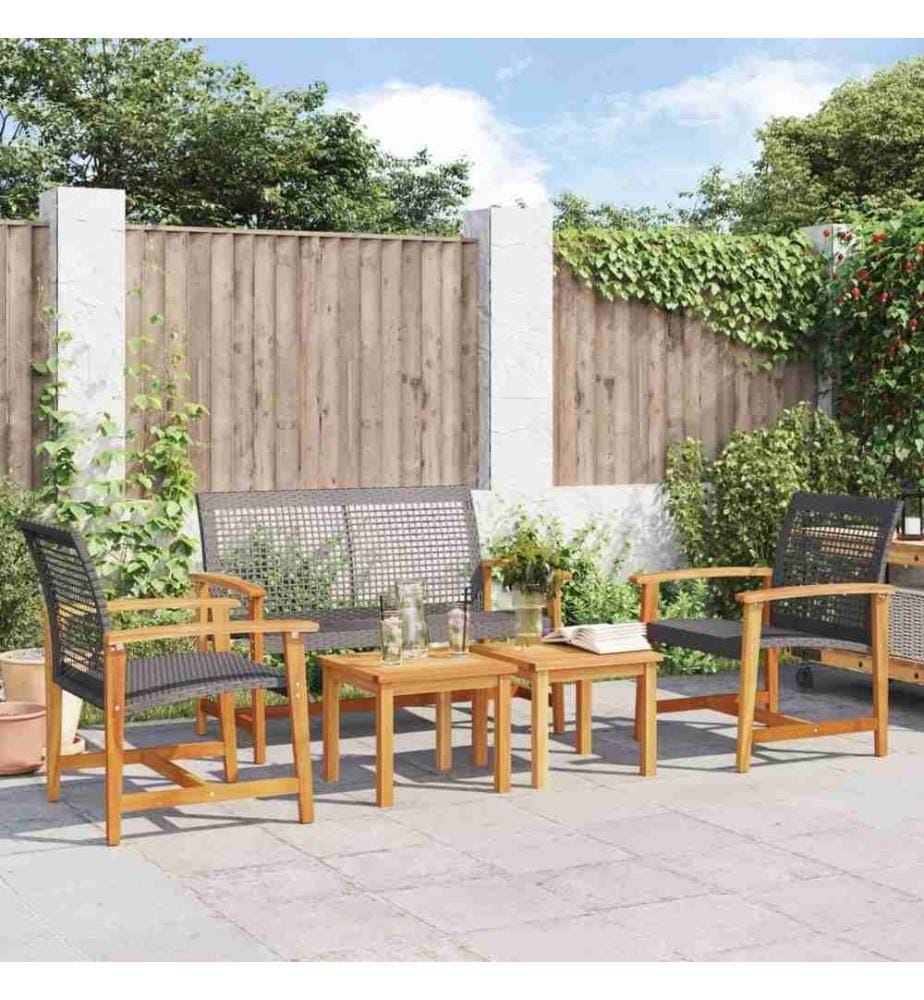 Vidaxl 5tlg. GartenLoungeSet Schwarz Poly Rat… DeinDeal