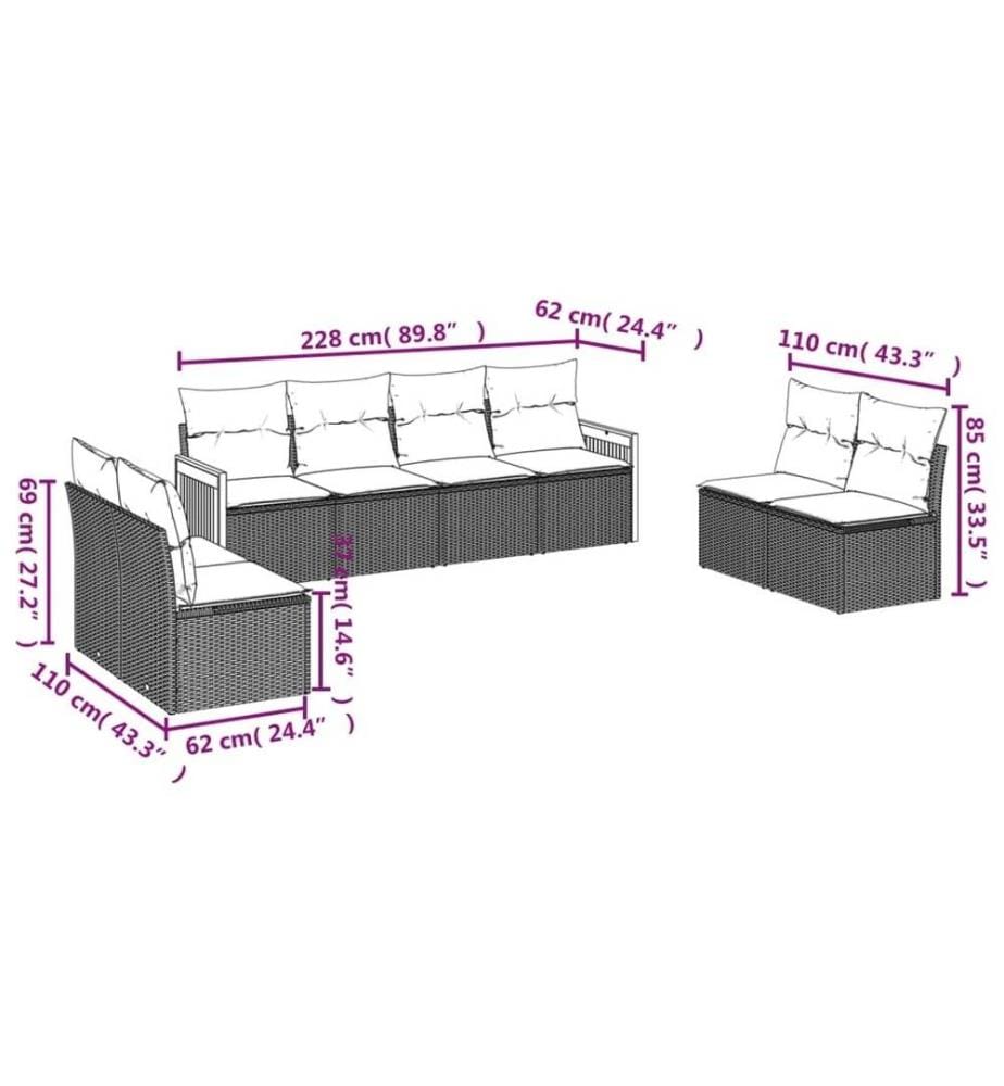 VidaXL 8-teilige Garten Sofagarnitur Aus Poly-Rattan Mit Kissen – Schwarze Loungegarnitur Für Terrasse & Garten
