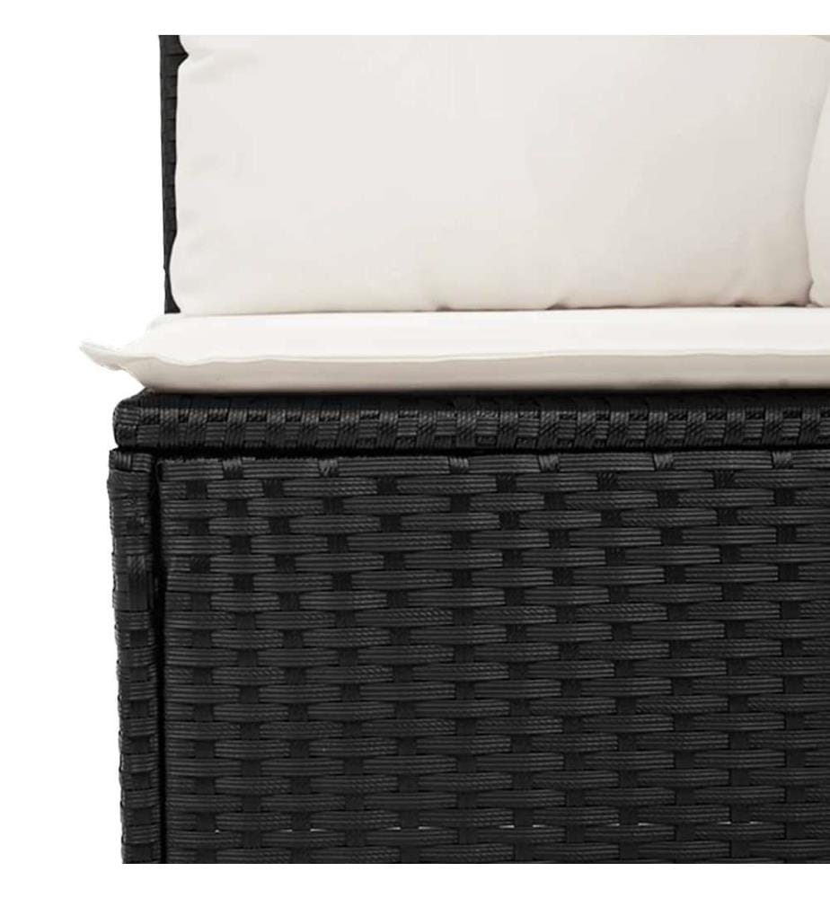 4-tlg. Garten-Sofagarnitur mit Kissen Schwarz Poly Rattan
