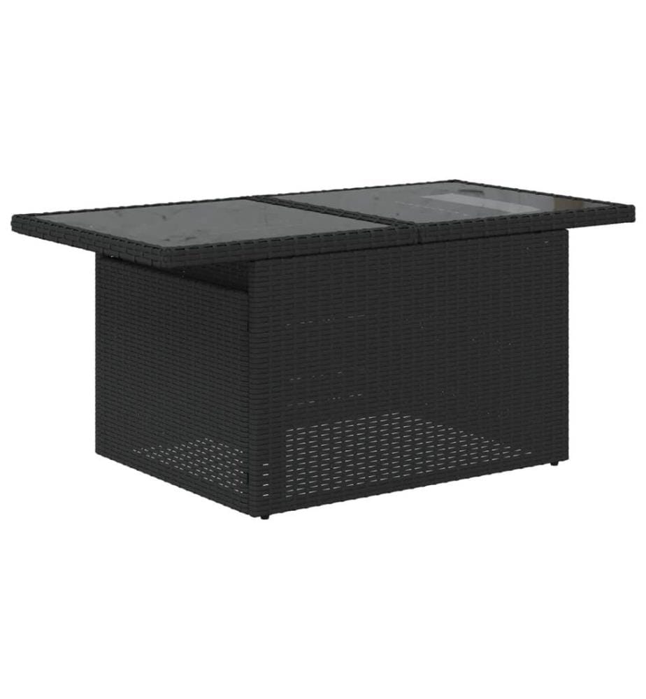 6-tlg. Garten-Sofagarnitur mit Kissen Schwarz Poly Rattan