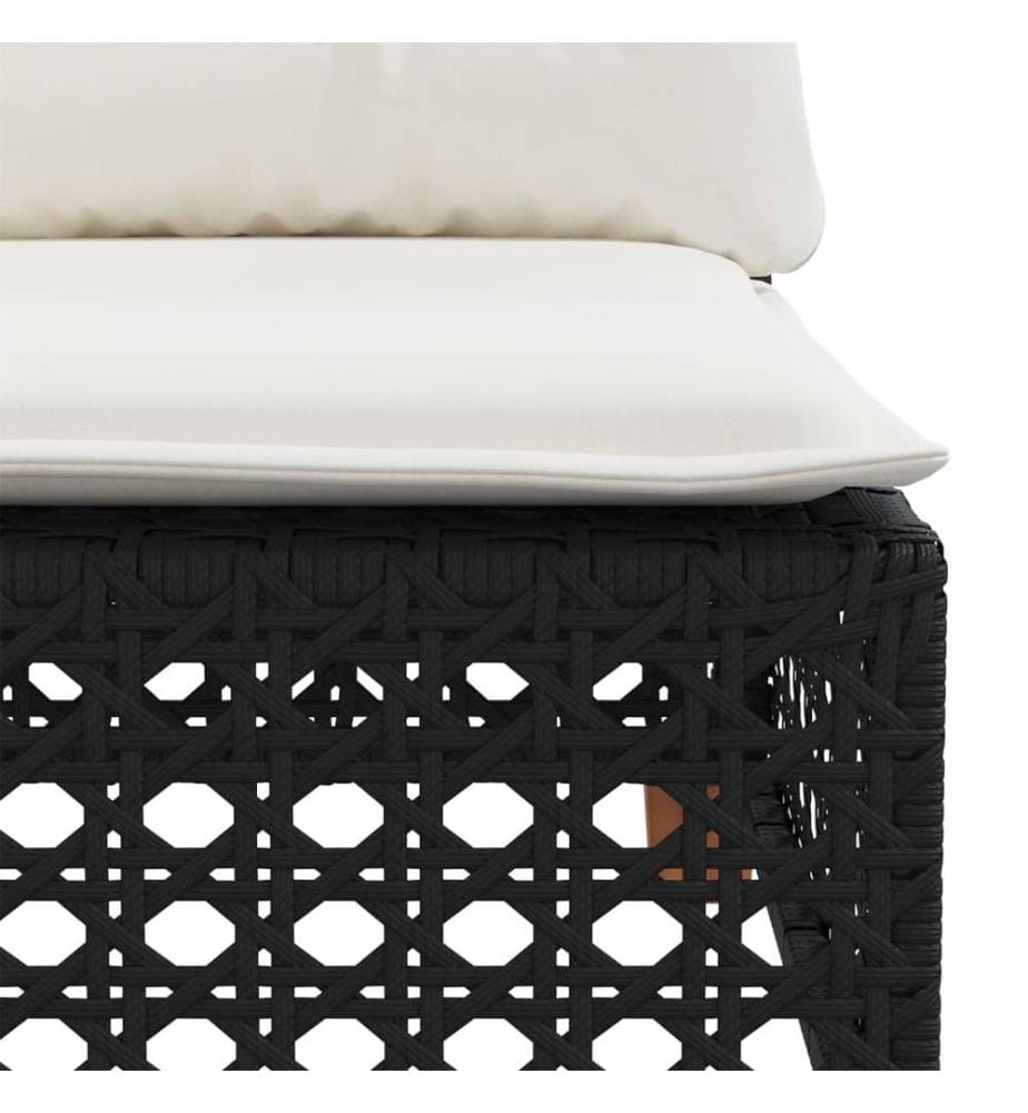 10-tlg. Garten-Sofagarnitur mit Kissen Schwarz Poly Rattan