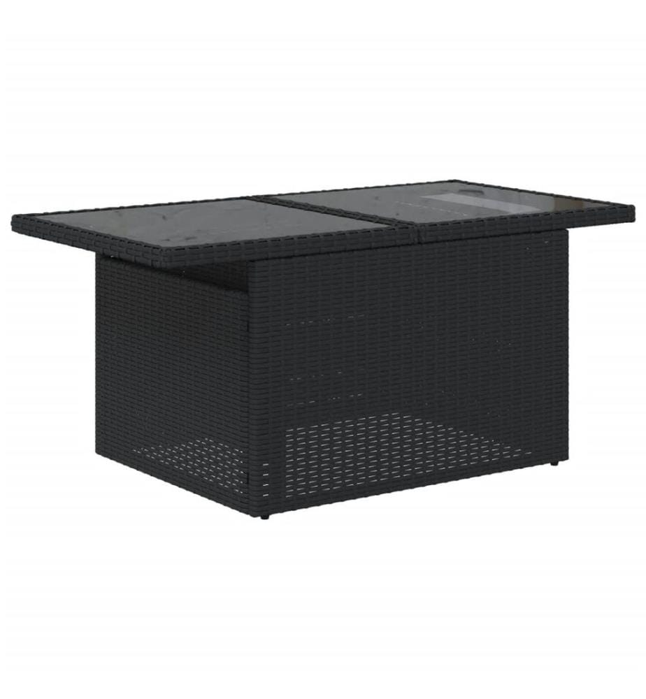 6-tlg. Garten-Sofagarnitur mit Kissen Schwarz Poly Rattan
