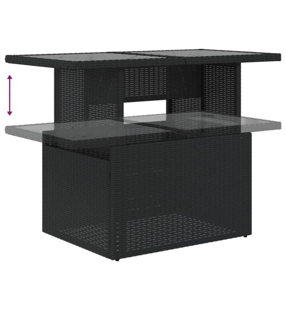5-tlg. Garten-Sofagarnitur mit Kissen Schwarz Poly Rattan