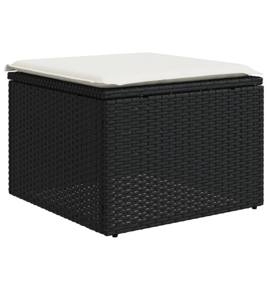 6-tlg. Garten-Sofagarnitur mit Kissen Schwarz Poly Rattan