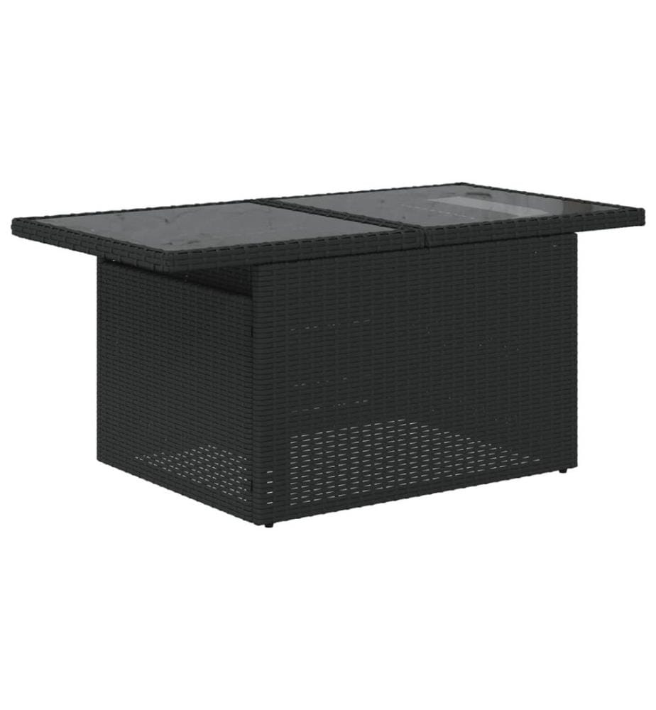6-tlg. Garten-Sofagarnitur mit Kissen Schwarz Poly Rattan
