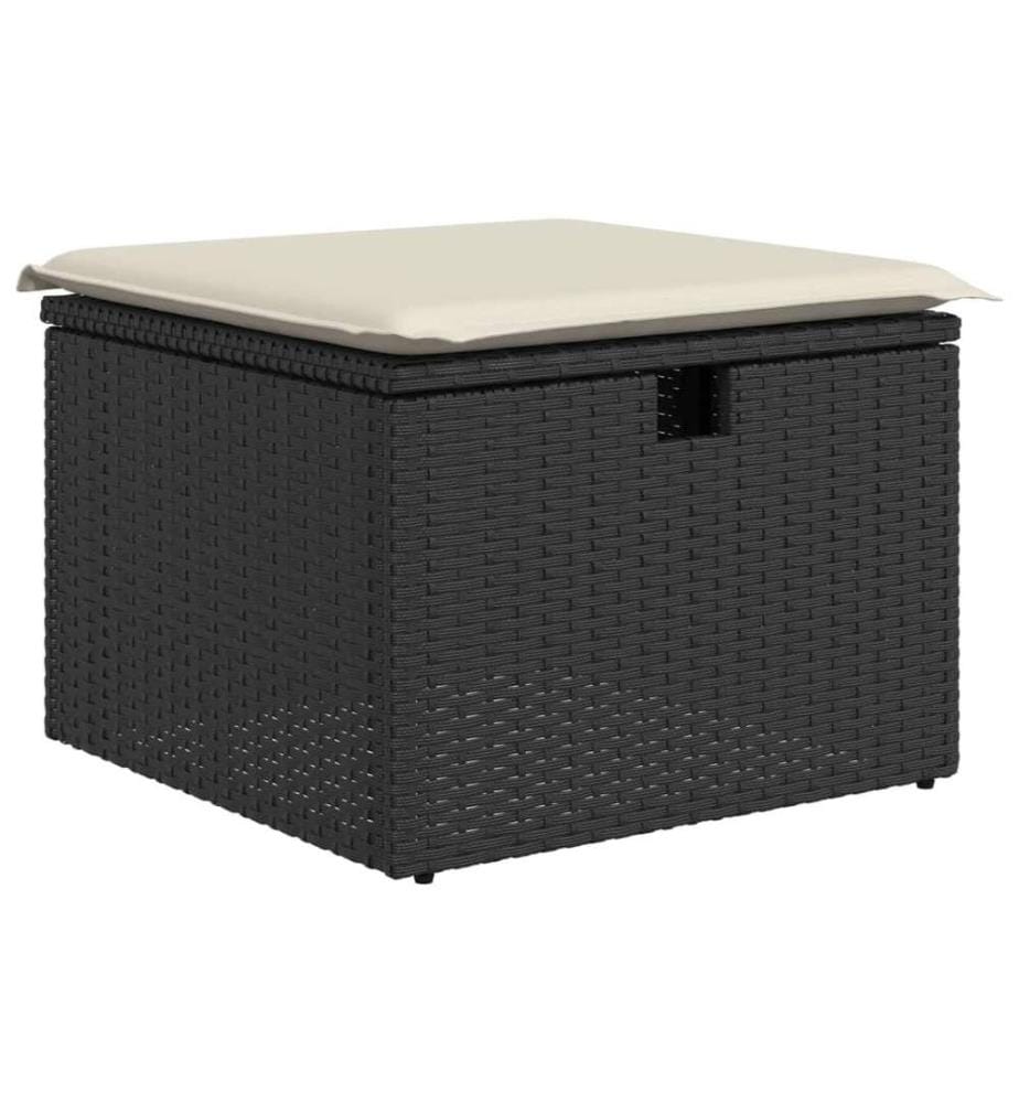 6-tlg. Garten-Sofagarnitur mit Kissen Schwarz Poly Rattan