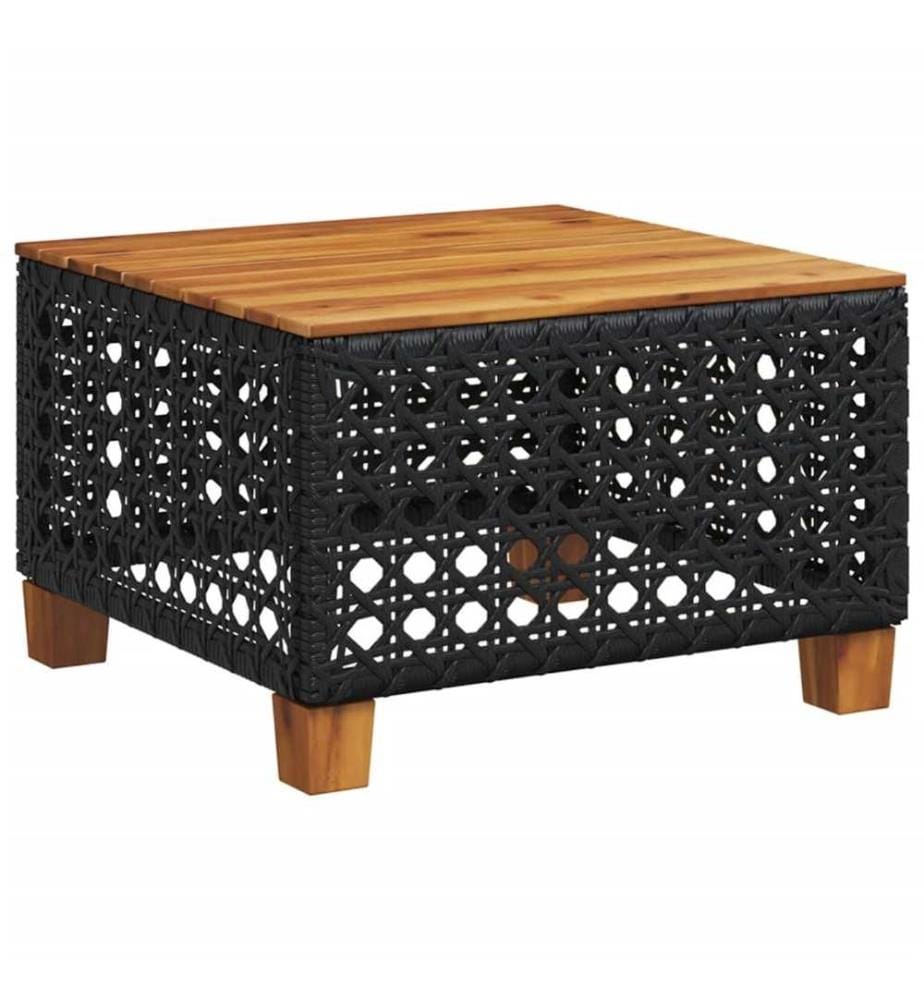9-tlg. Garten-Sofagarnitur mit Kissen Schwarz Poly Rattan
