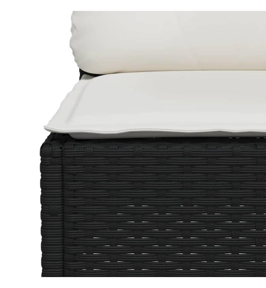 10-tlg. Garten-Sofagarnitur mit Kissen Schwarz Poly Rattan