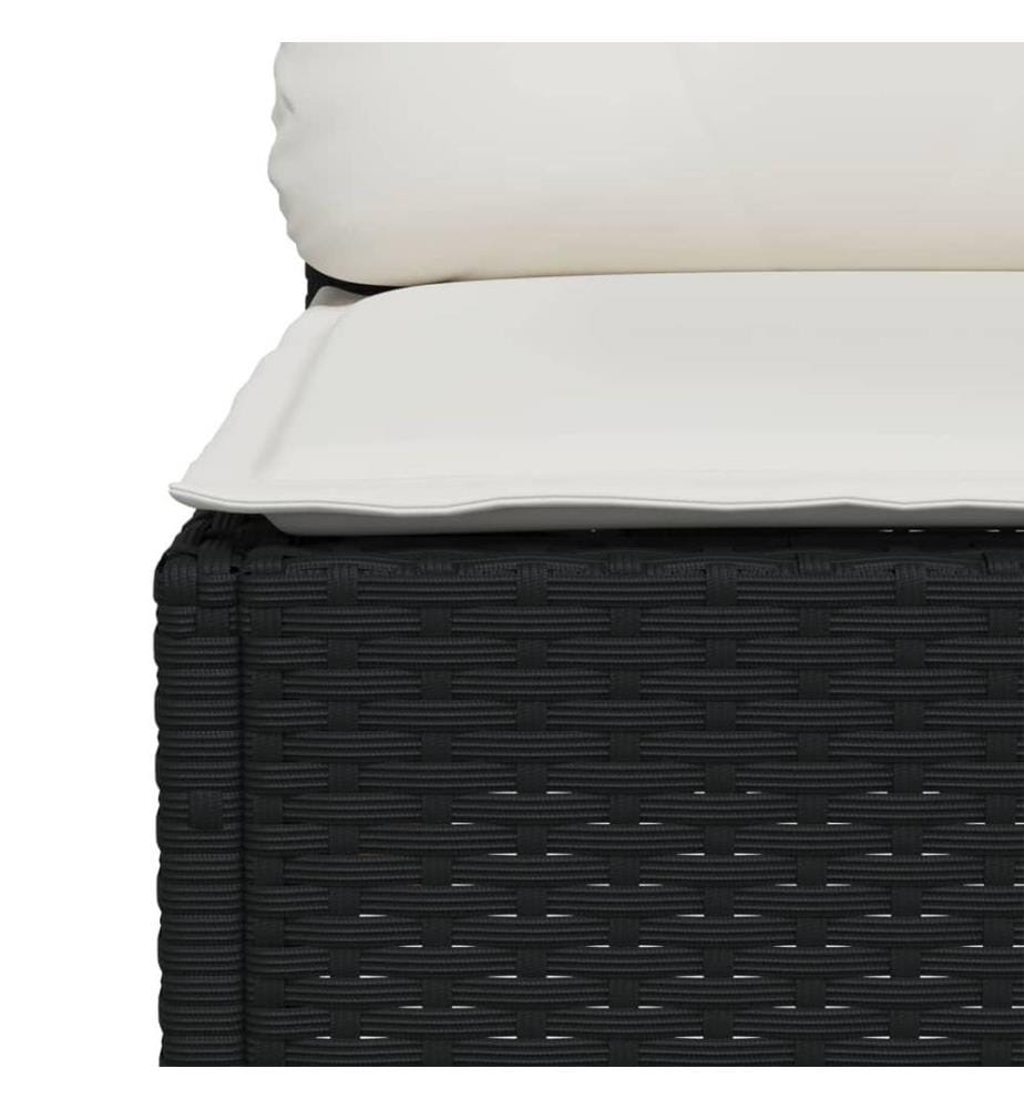 5-tlg. Garten-Sofagarnitur mit Kissen Schwarz Poly Rattan