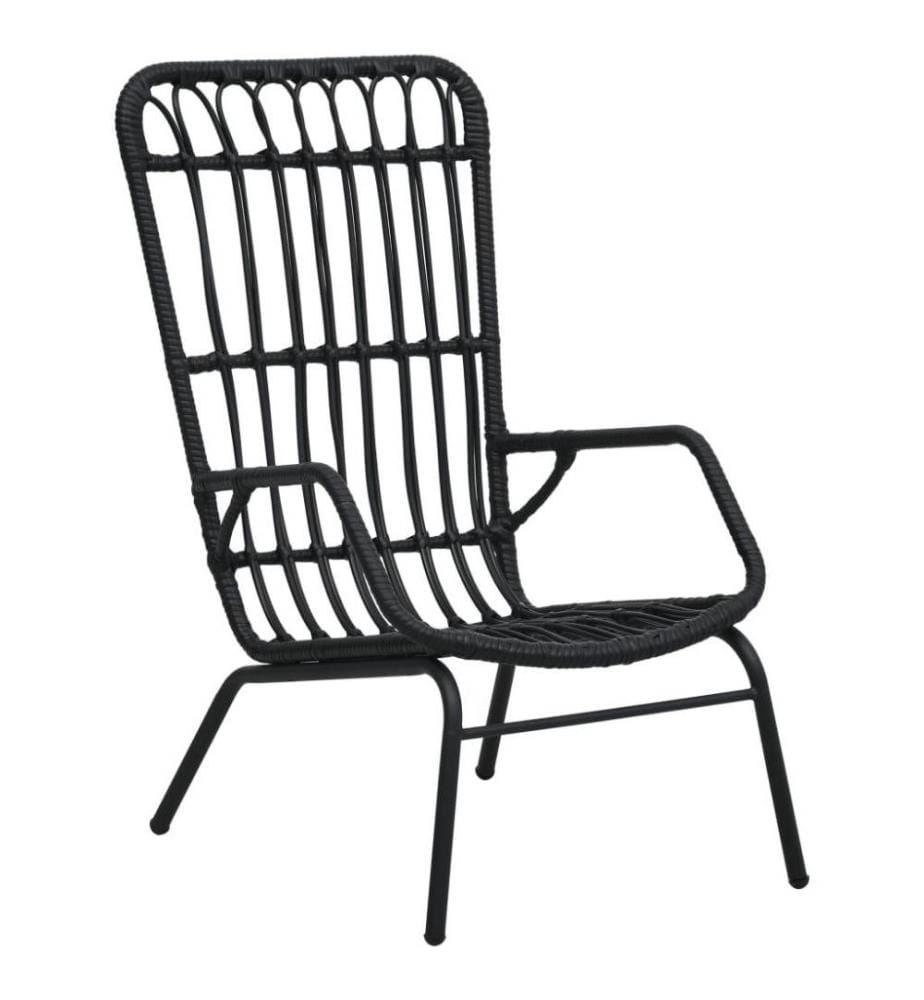 Gartenstuhl Poly Rattan Schwarz