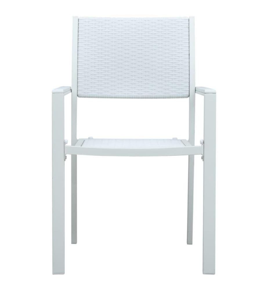 Gartenstühle 4 Stk. Weiss Kunststoff Rattan-Optik