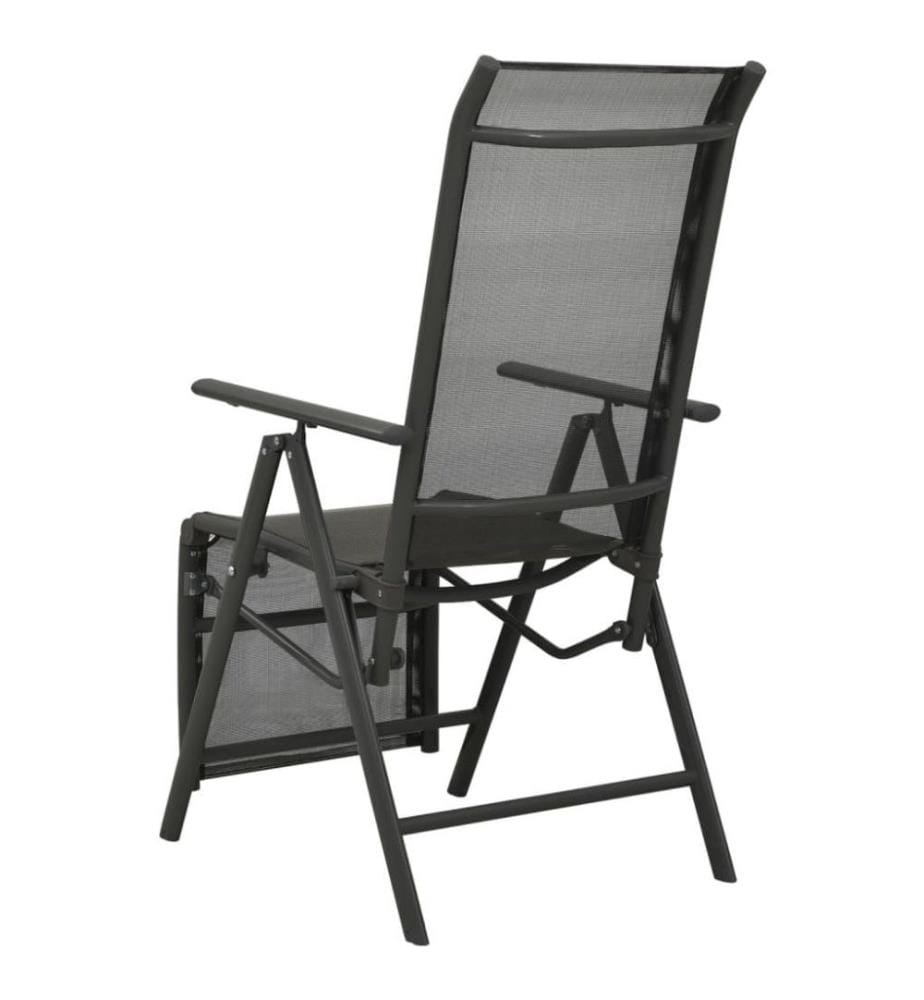 Garten-Liegestühle 2 Stk. Textilene und Aluminium Schwarz