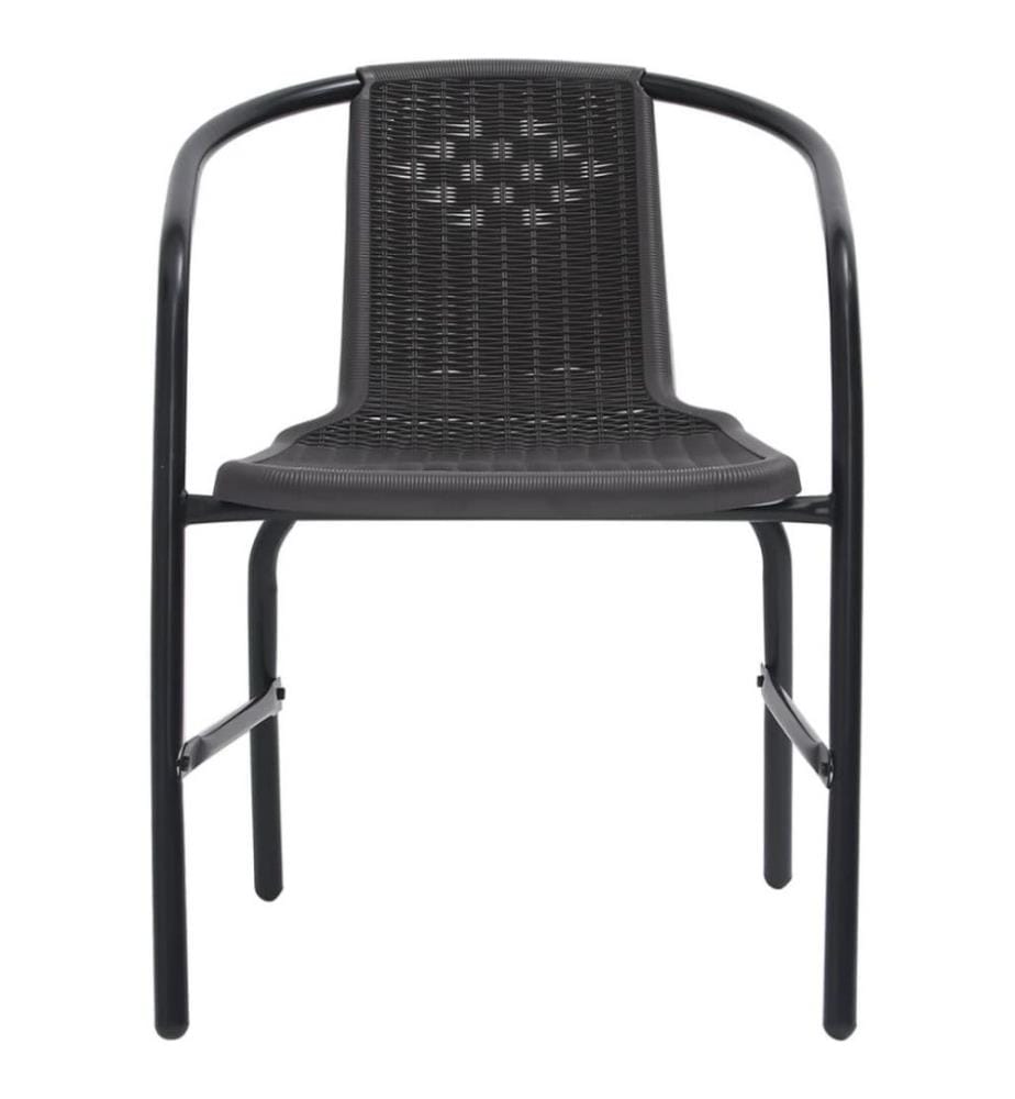 Chaises de jardin 8 pcs Rotin plastique et acier 110 kg