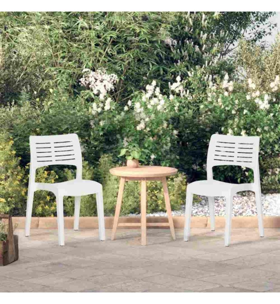 Gartenstühle 2 Stk. Weiss Polypropylen