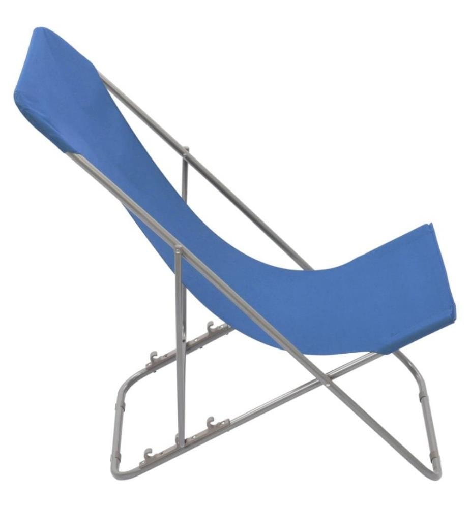 Klappbare Strandstühle 2 Stk. Stahl und Oxford-Gewebe Blau