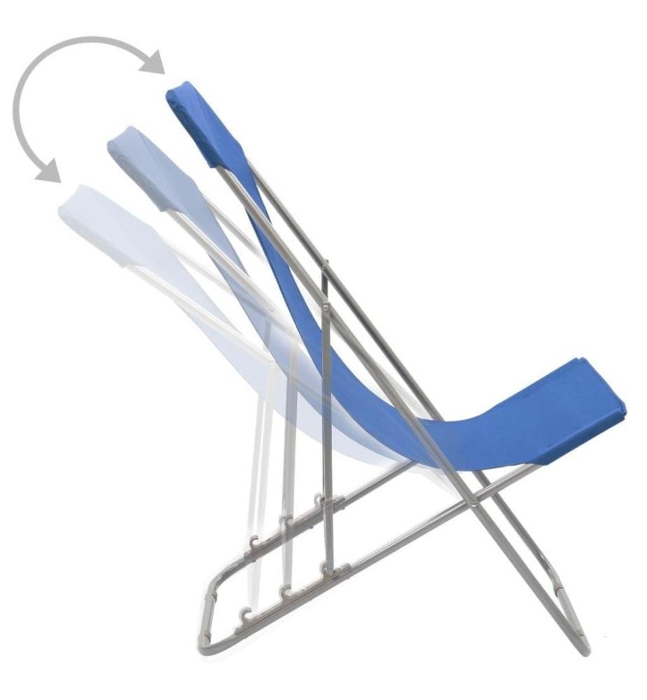 Klappbare Strandstühle 2 Stk. Stahl und Oxford-Gewebe Blau
