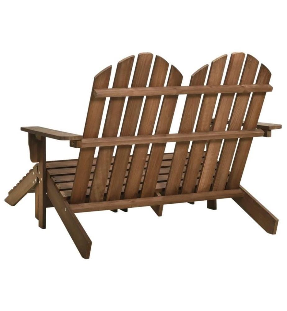2-Sitzer Adirondack-Gartenbank mit Fussstütze Tannenholz Braun