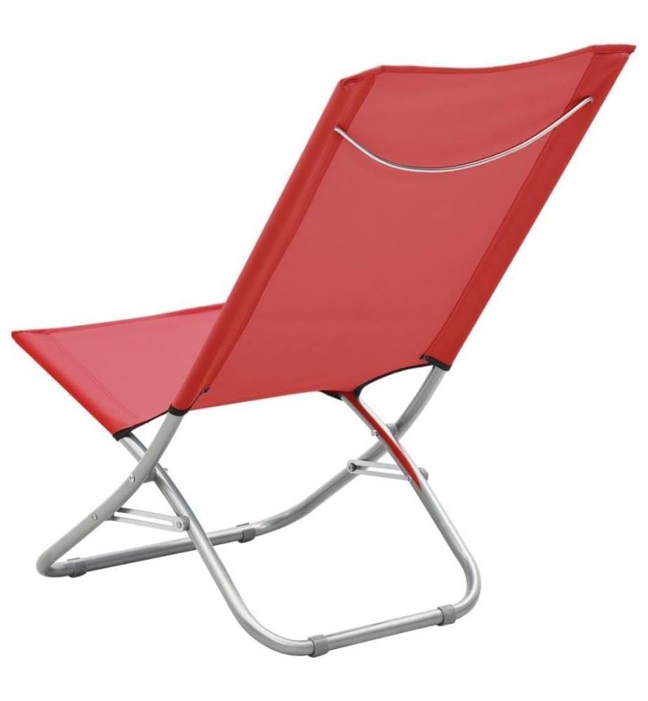 Klappbare Strandstühle 2 Stk. Rot Stoff