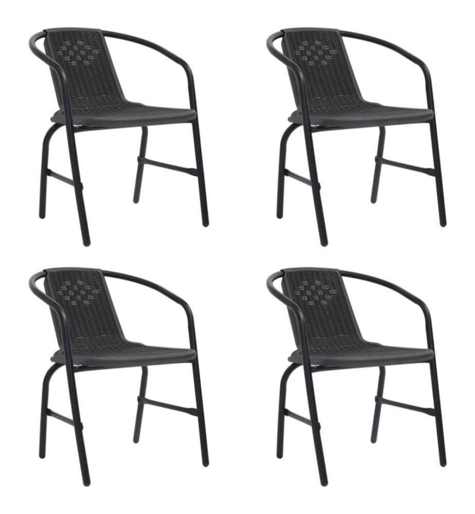 Gartenstühle 4 Stk. Rattan-Optik Kunststoff und Stahl 110 kg