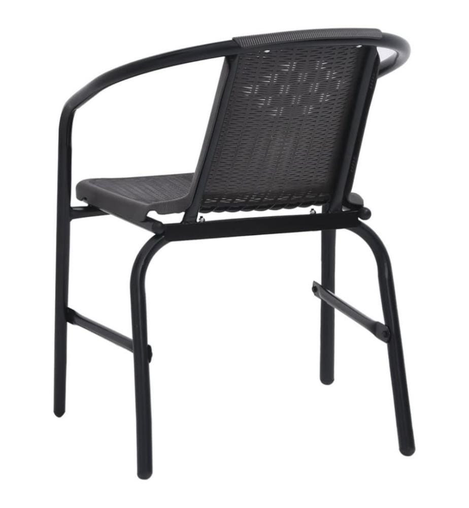 Chaises de jardin 4 pcs Rotin plastique et acier 110 kg