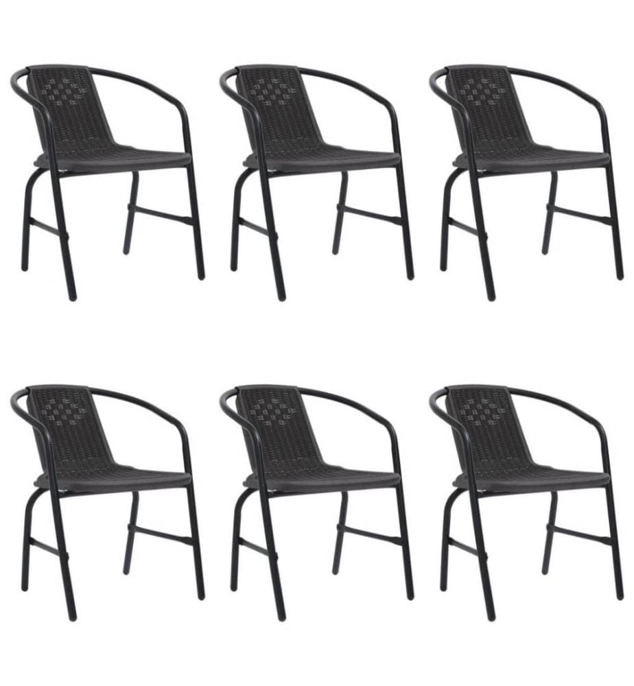 Gartenstühle 6 Stk. Rattan-Optik Kunststoff und Stahl 110 kg