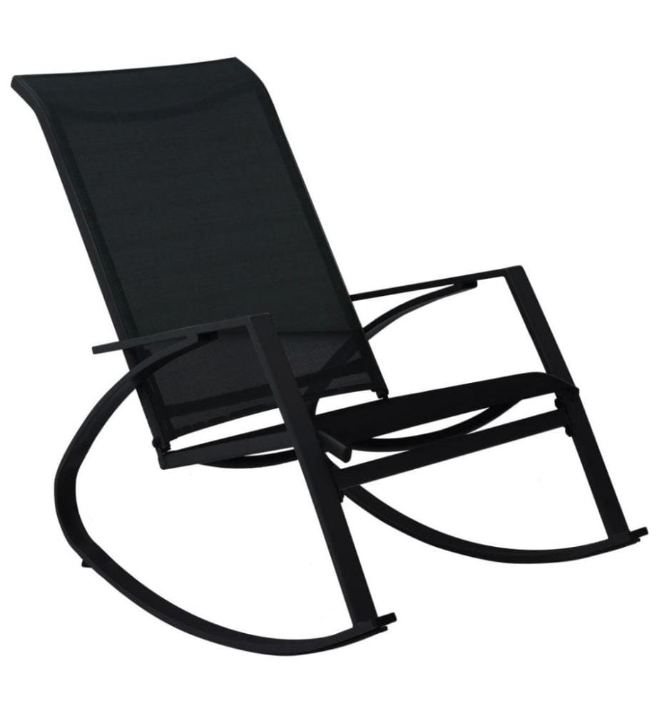 Chaises à bascule de jardin 2 pcs Textilène Noir