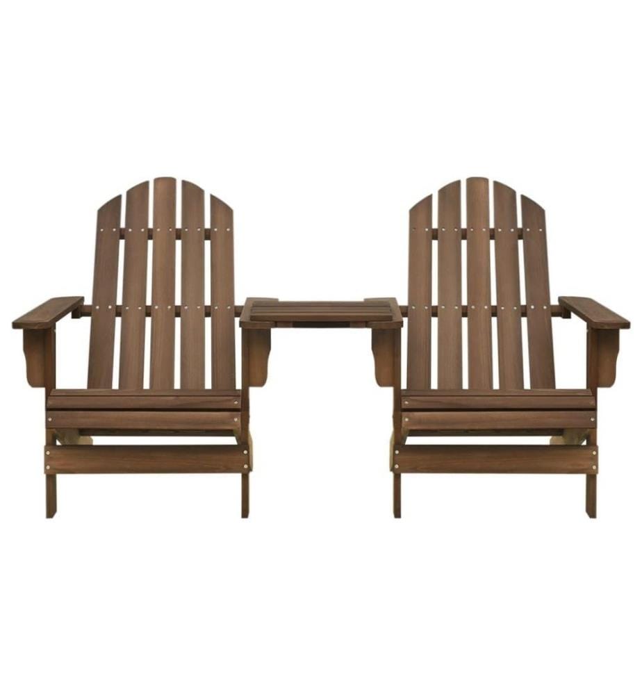 Chaises de jardin Adirondack avec table Bois de sapin Marron
