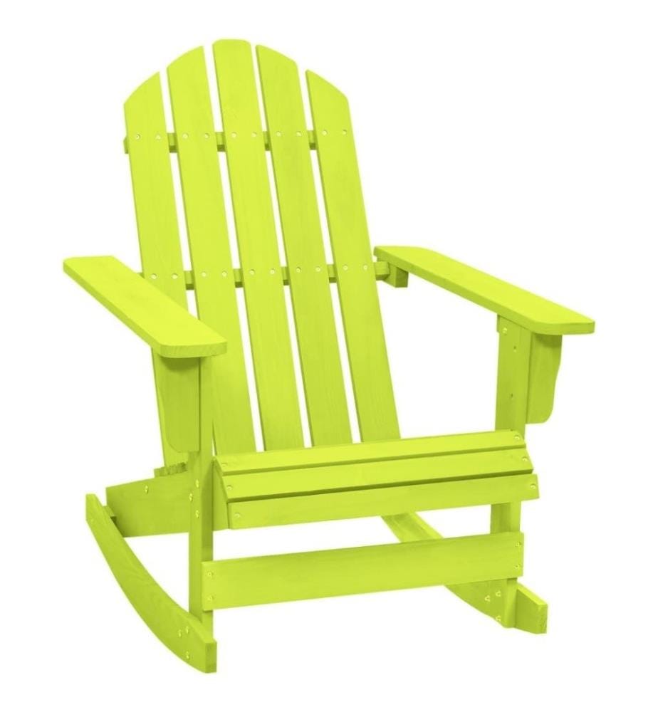 Chaise à bascule de jardin Adirondack Bois de sapin massif Vert