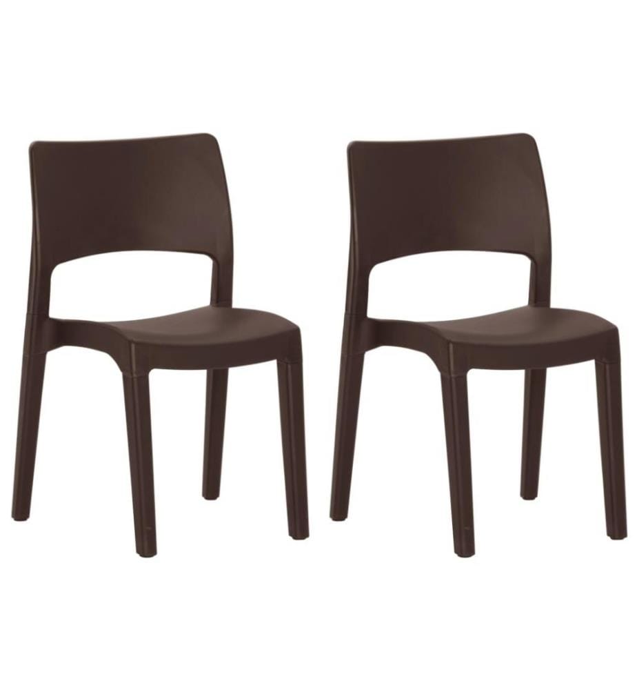 Chaises de jardin 2 pcs Moka Polypropylène
