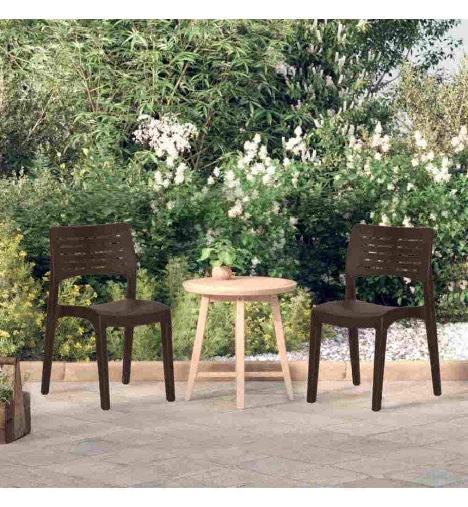 Gartenstühle 2 Stk. Mokka Polypropylen