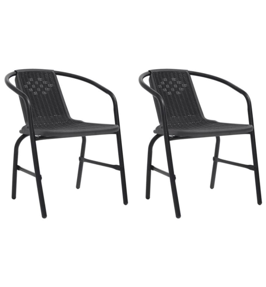 Gartenstühle 2 Stk. Kunststoff Rattan-Optik und Stahl 110 kg