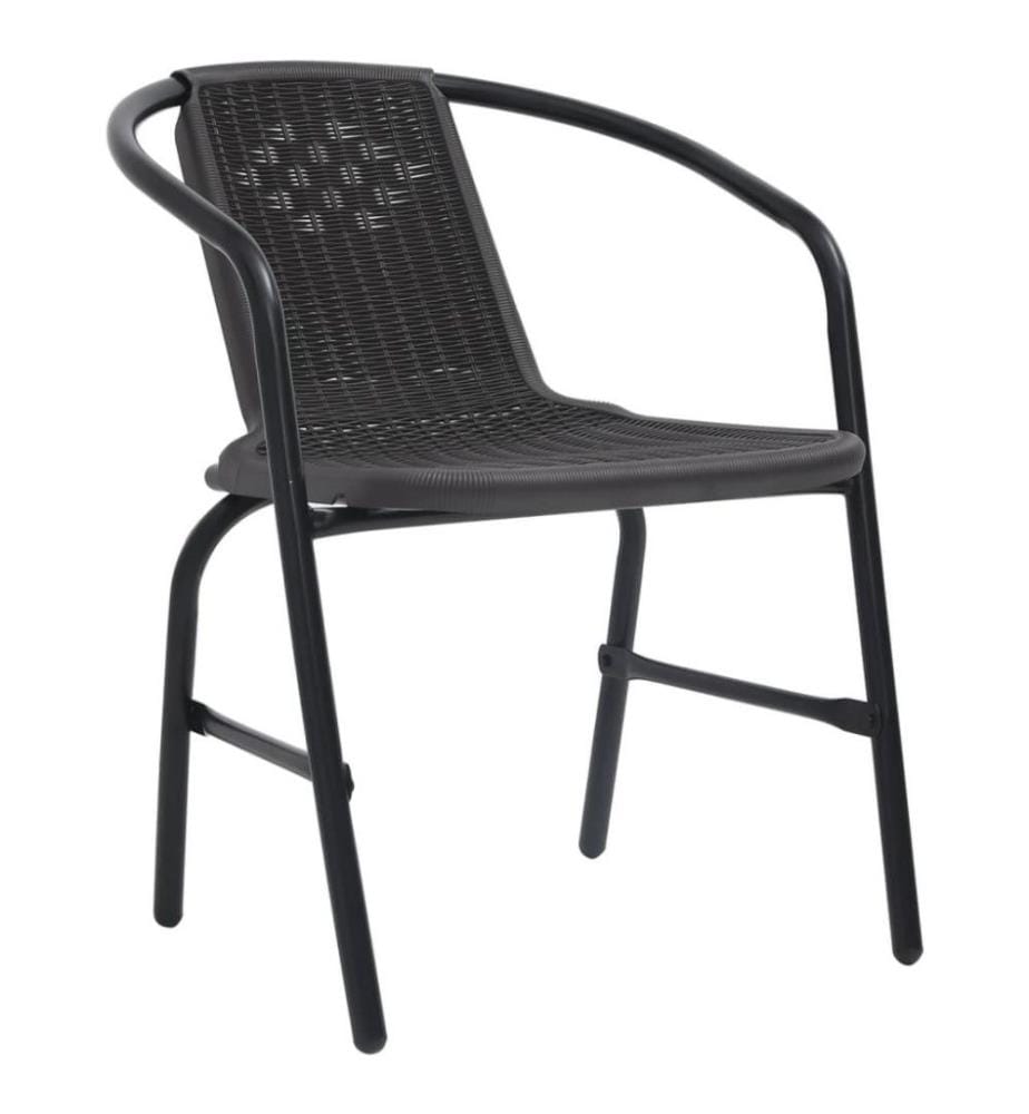 Chaises de jardin 2 pcs Plastique Rotin et acier 110 kg