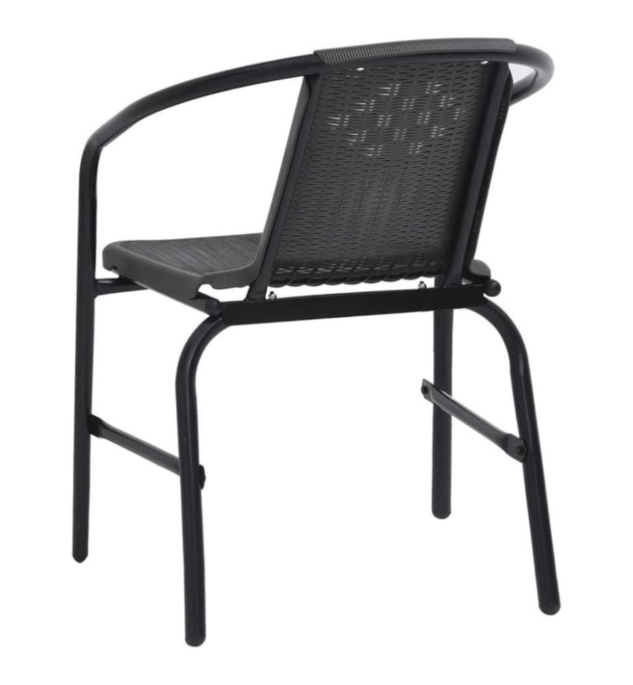 Chaises de jardin 2 pcs Plastique Rotin et acier 110 kg