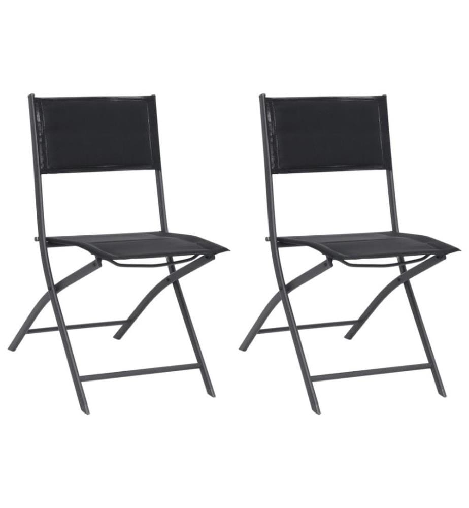 Chaises de jardin pliables 2 pcs Acier et textilène