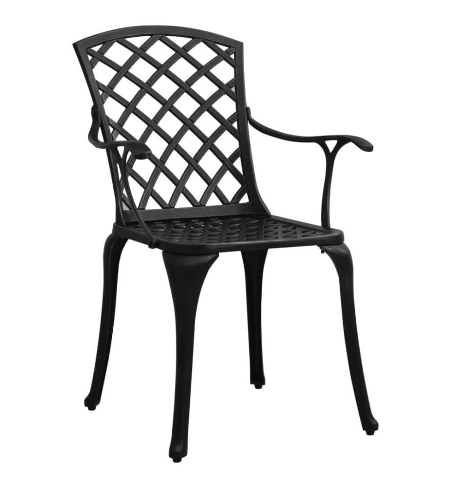 Chaises de jardin 2 pcs Aluminium coulé Noir
