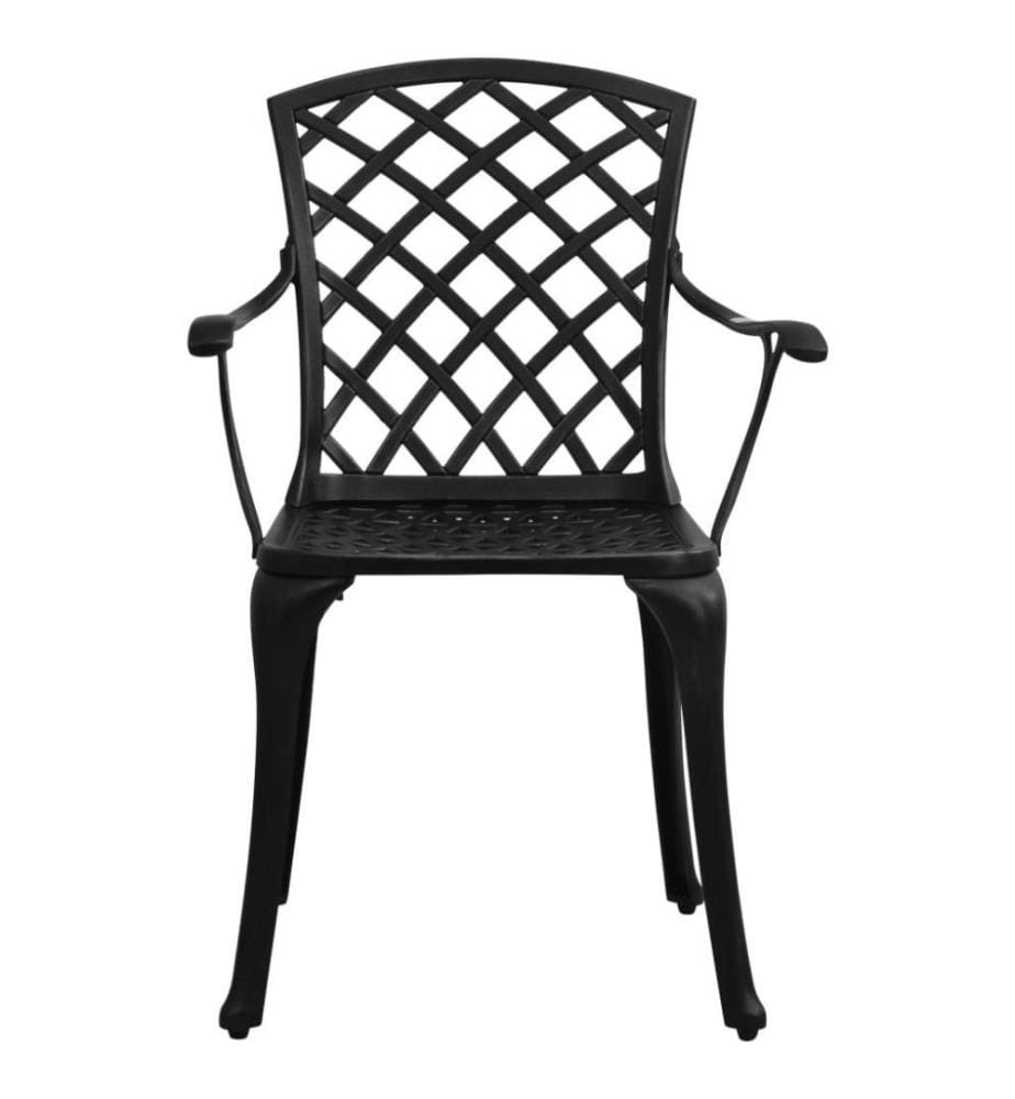 Chaises de jardin 2 pcs Aluminium coulé Noir