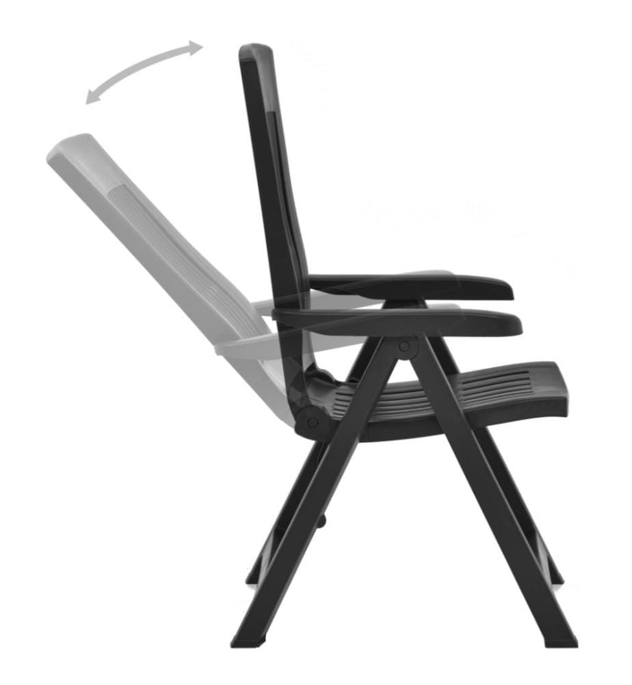 Gartenstühle Verstellbar 2 Stk. Kunststoff Anthrazit