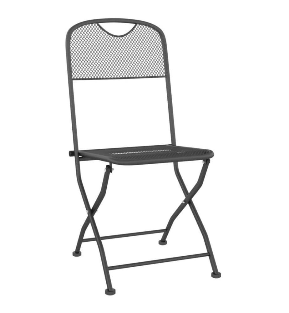 Chaises pliables de jardin 4 pcs Maille métallique Anthracite