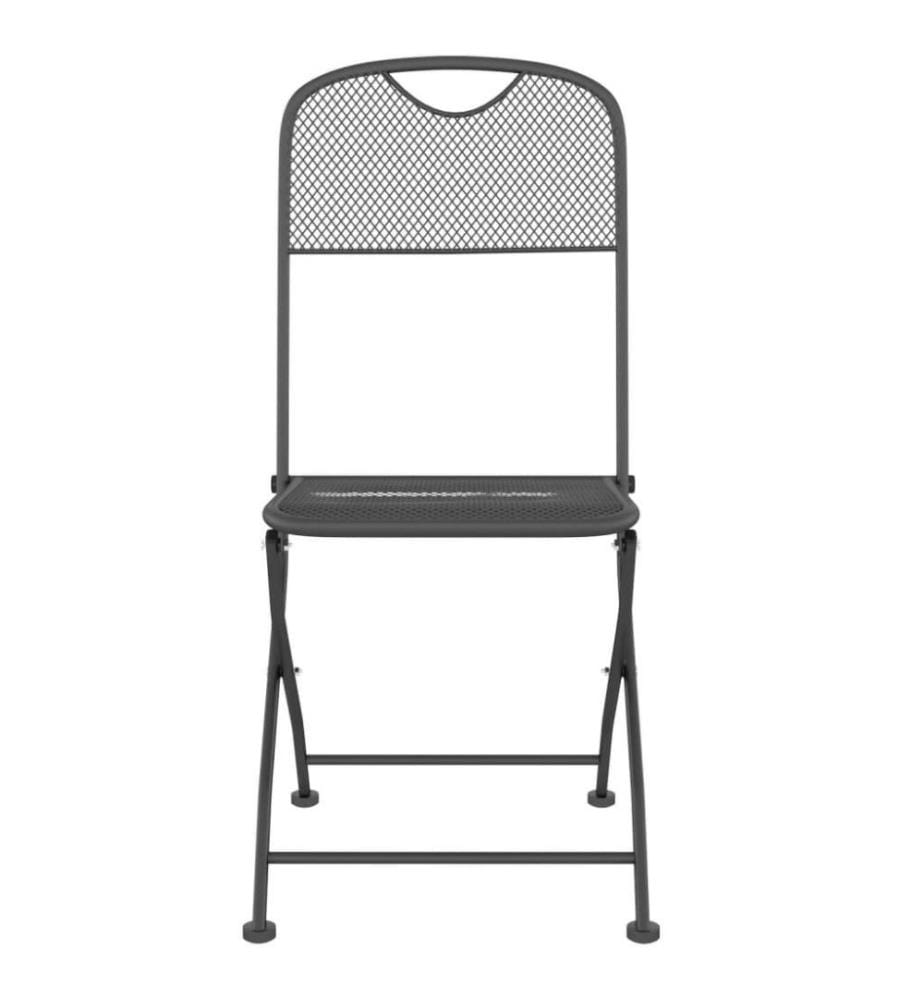 Chaises pliables de jardin 4 pcs Maille métallique Anthracite