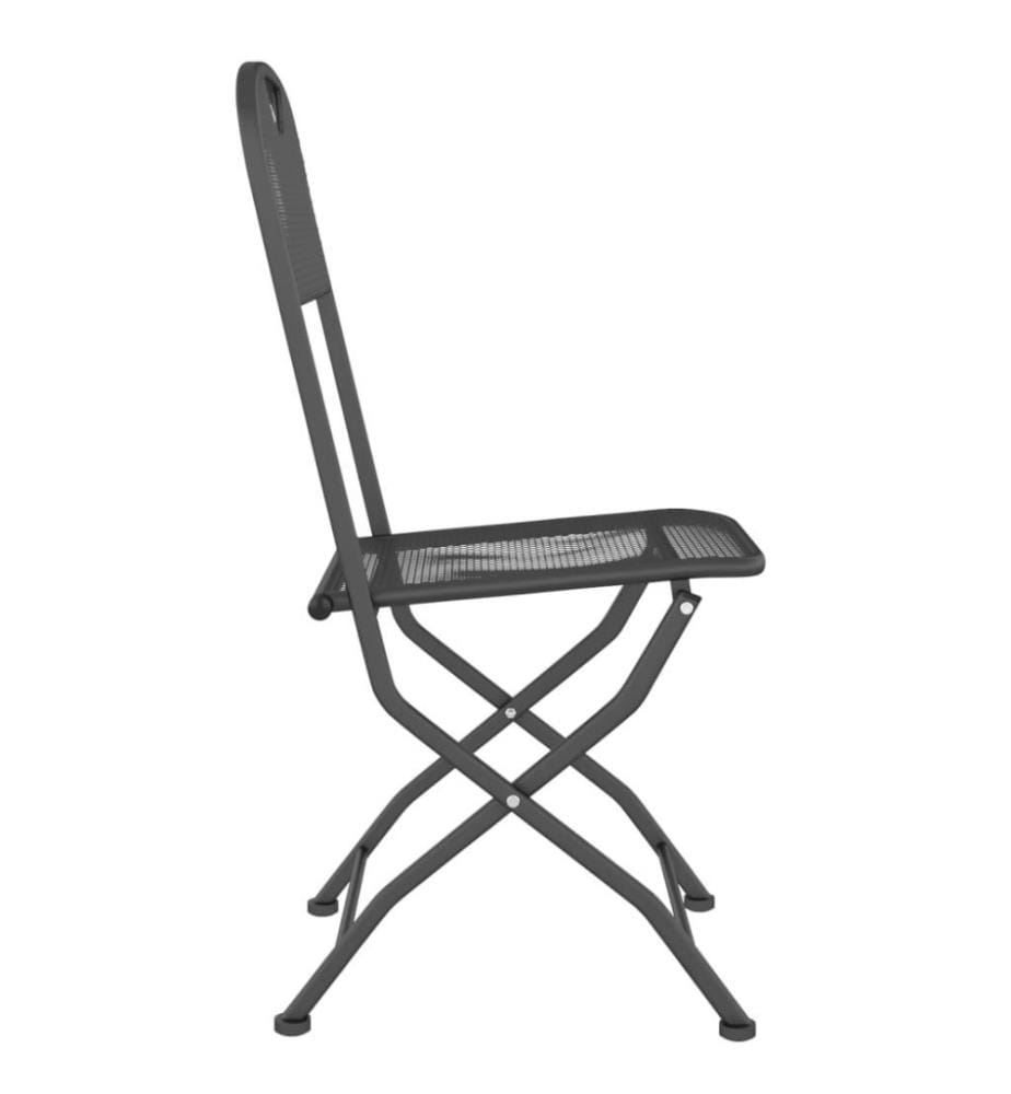Chaises pliables de jardin 4 pcs Maille métallique Anthracite