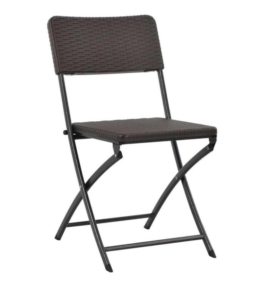 Chaises pliables de jardin 4 pcs PEHD et acier