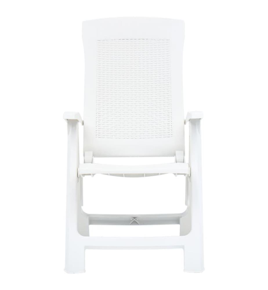 Verstellbare Gartenstühle 2 Stk. Kunststoff Weiss
